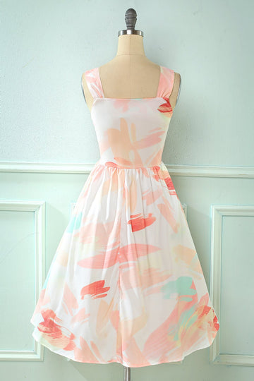 Blush V Pescoço Comprimento Vestido de verão